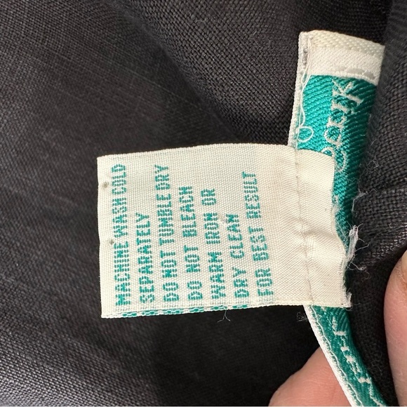 Mark Fore & Strike Vintage Black Linen Dress Shift Size L - Picture 11 of 12